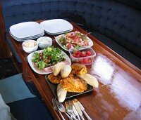 [Image: Example dish served aboard]